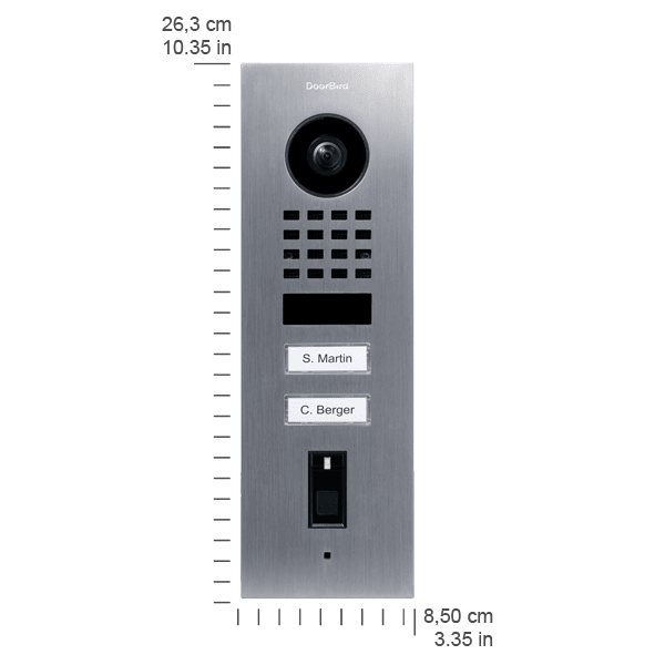 DoorBird D1102FV Fingerprint 50 Flush-Mount IP Video Door Station in White Aluminium, RAL 9006 - 423895393