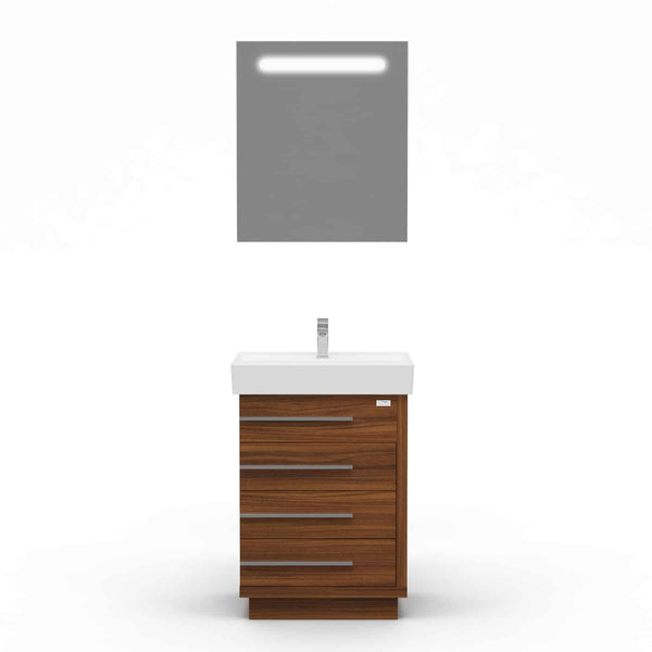 Casa Mare Domenico 32" Matte Walnut Vanity and Ceramic Sink Combo - Domenico80MW-32-MSC-S