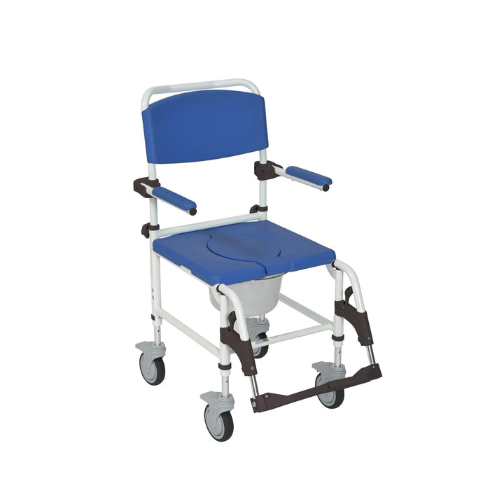 Drive Medical Aluminum Shower Commode Transport Chair - nrs185007