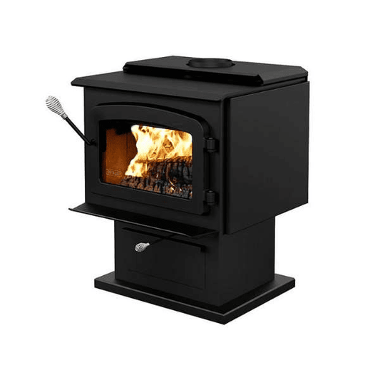 Drolet Escape 1800 Wood Stove Black Door on Pedestal DB03102