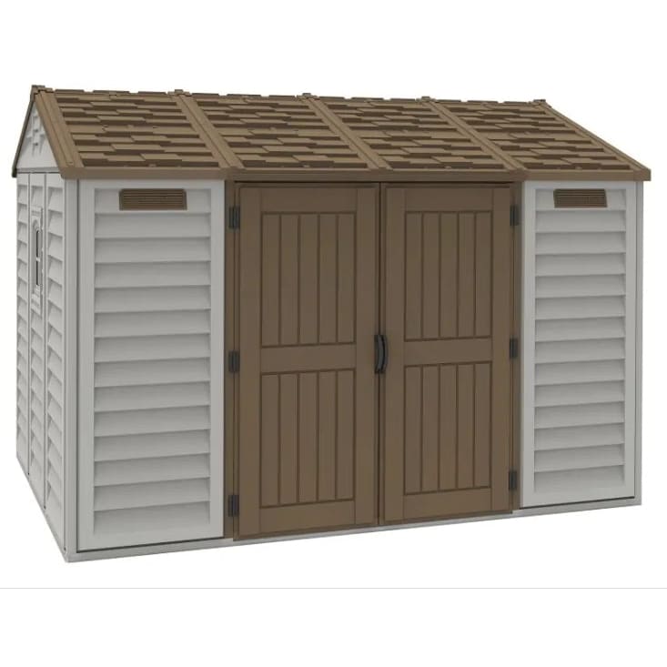 Duramax  10.5'X8' Apex with Foundation 30216 - Vinyl Shed - Backyard Provider