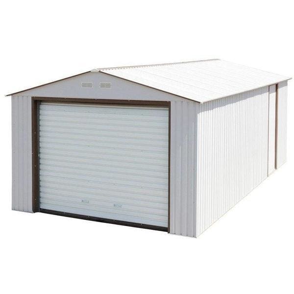 Duramax 12' x 20' Imperial Metal Garage Off White Brown 50931 - Backyard Provider