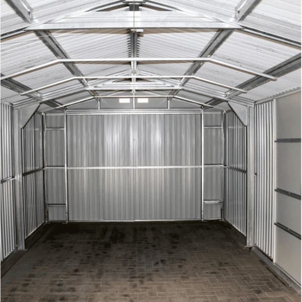 Duramax 12'x20' Imperial Metal Garage Dark Gray w/ White Trim 50951 - Backyard Provider