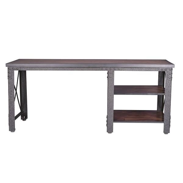 Duramax Weston 72" Industrial Metal & Wood desk with shelves 68052 - Backyard Provider