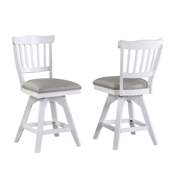 ECI Furniture Bianca Tulip Counter Swivel 24" Stool with Gray Vinyl Seat Set of 2 - EC-1060-01-CS1