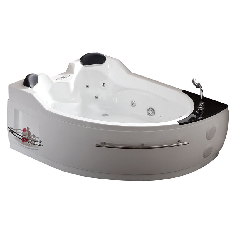 EAGO 5.5 ft Right Corner Acrylic White Whirlpool Bathtub for Two AM113ETL-R