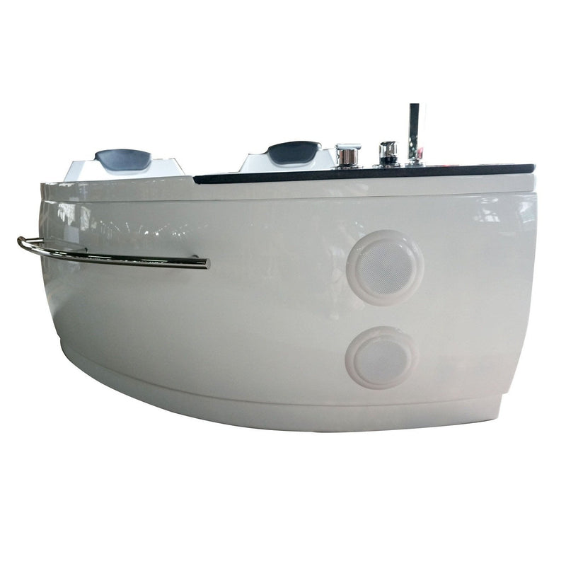 EAGO 5.5 ft Right Corner Acrylic White Whirlpool Bathtub for Two AM113ETL-R