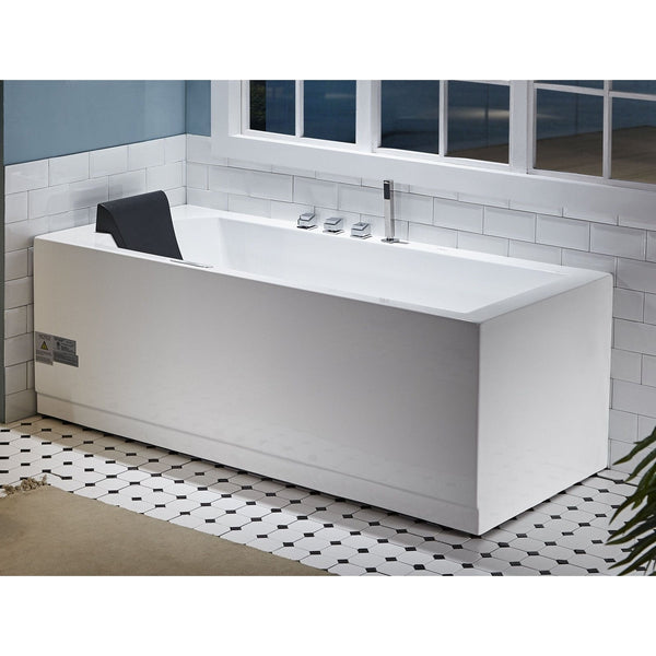 EAGO 5 ft Acrylic White Rectangular Whirlpool Bathtub w/ Fixtures AM154ETL-R5