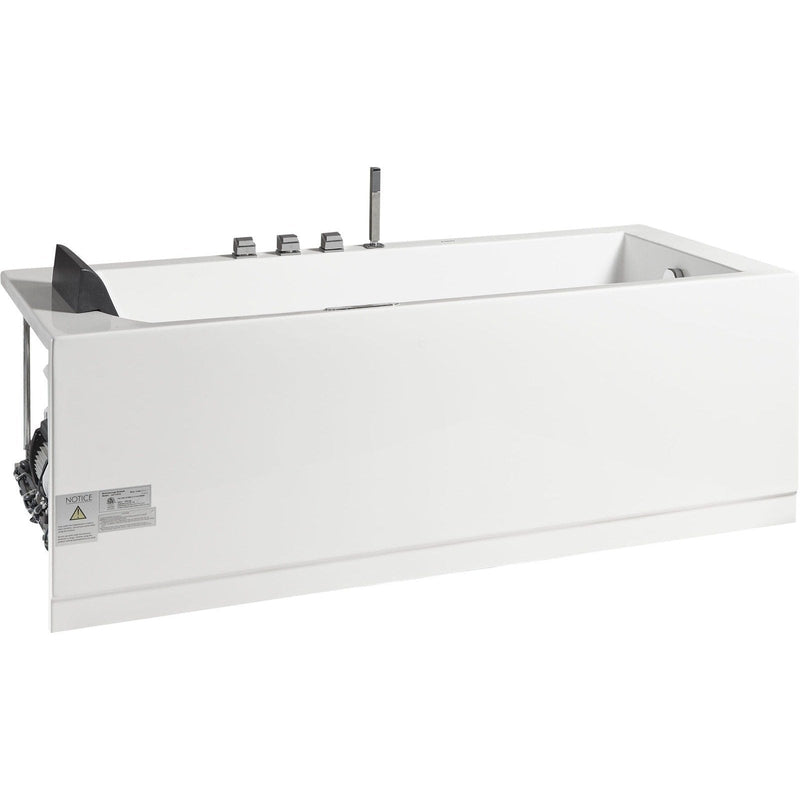 EAGO 5 ft Acrylic White Rectangular Whirlpool Bathtub w/ Fixtures AM154ETL-R5