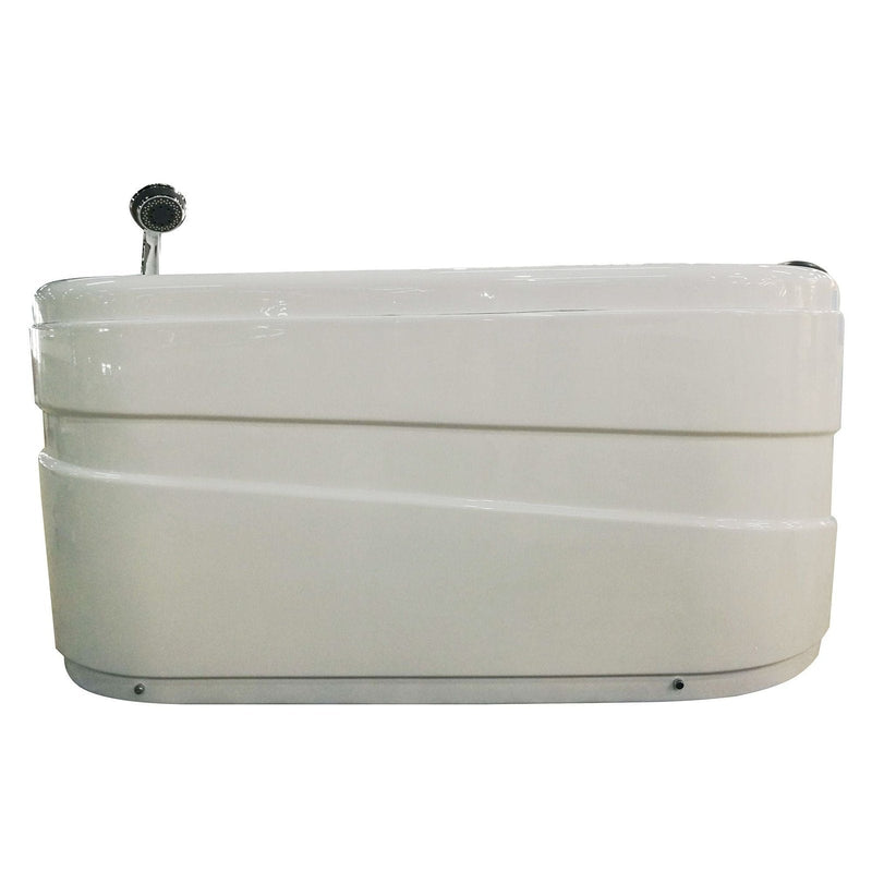 EAGO 57'' White Acrylic Corner Jetted Whirlpool Bathtub W/ Fixtures AM175-L