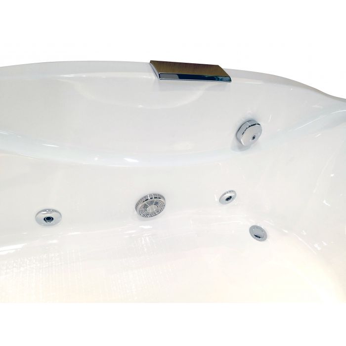 EAGO 6 ft Left Drain Acrylic White Whirlpool Bathtub w/ Fixtures AM189ETL-L