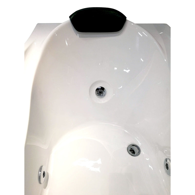 EAGO 6 ft Right Drain Acrylic White Whirlpool Bathtub w/ Fixtures AM189ETL-R