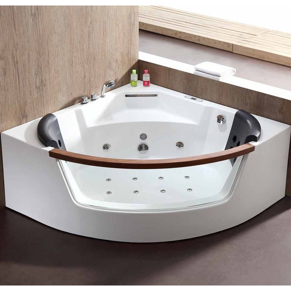 EAGO 5 ft Clear Rounded Corner Acrylic Whirlpool Bathtub for Two AM197ETL