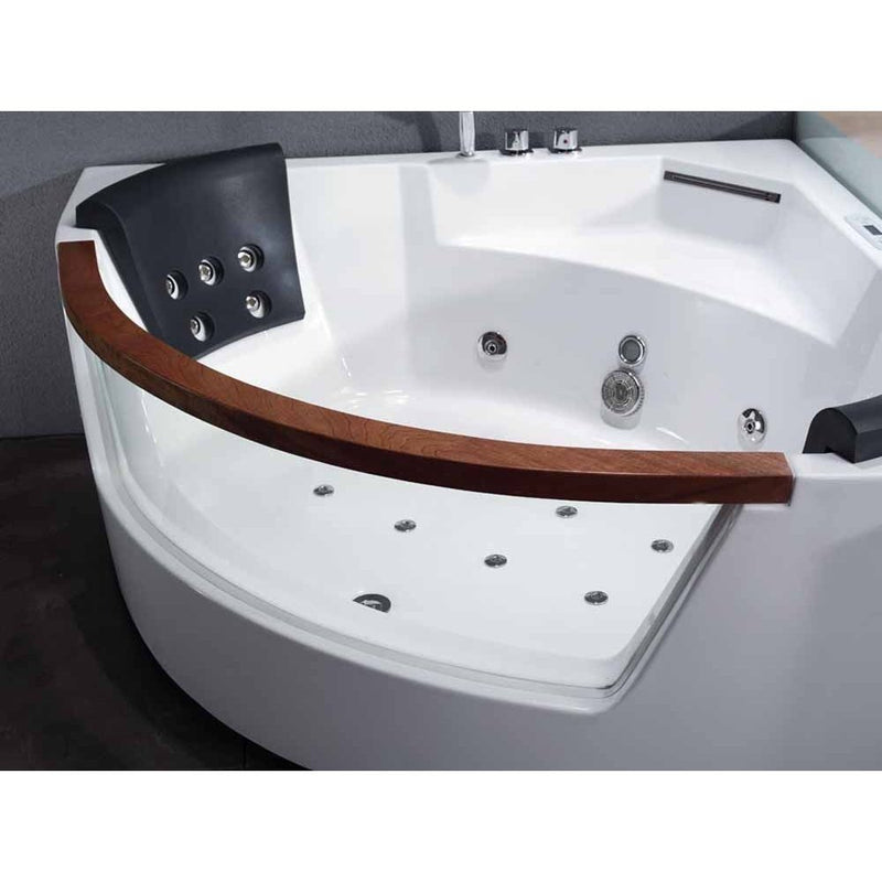 EAGO 5 ft Clear Rounded Corner Acrylic Whirlpool Bathtub for Two AM197ETL