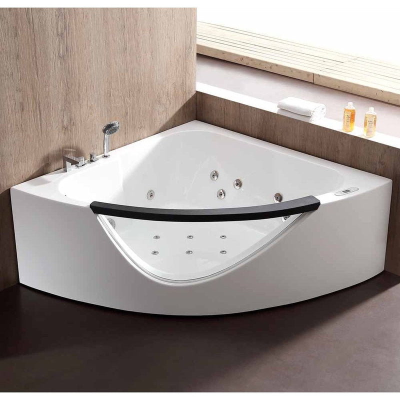 EAGO 5ft Clear Rounded Corner Acrylic Whirlpool Bathtub for Two AM199ETL