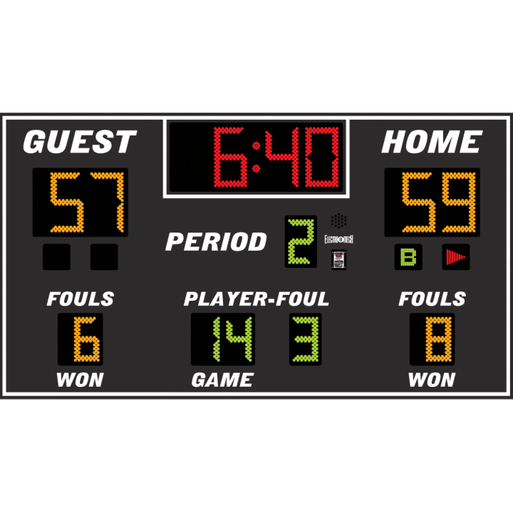 Electro-Mech Basketball/Volleyball/Wrestling Scoreboard With Foul Info - LX2655