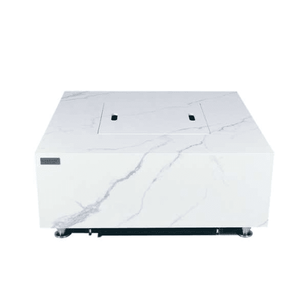 Elementi Plus Bianco White Marble Porcelain Fire Table OFP103BW