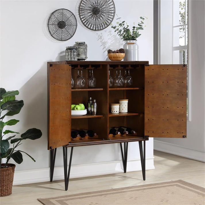 Coast2Coast Home Oxford Two Door Bar Cabinet Distressed Brown - 60216