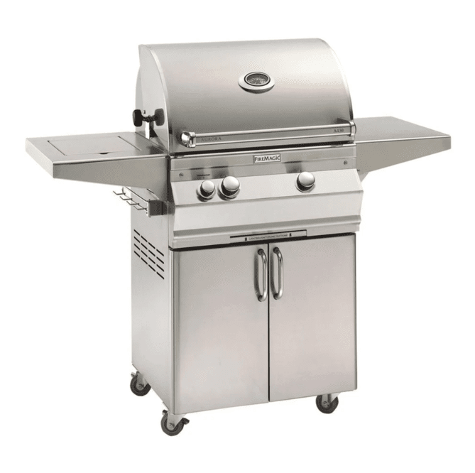 Fire Magic Aurora A430s 24-Inch Propane Gas Freestanding Grill w/ Flush Mounted Single Side Burner, 1 Sear Burner and Analog Thermometer - A430S-7LAP-62 - Fire Magic Grills