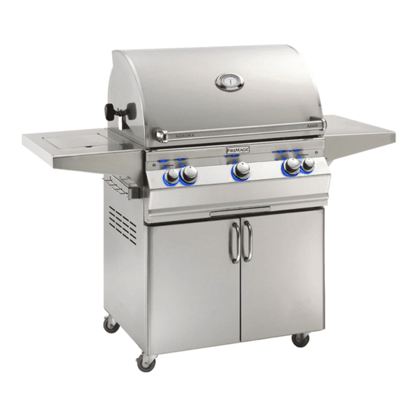 Fire Magic Aurora A660s 30-Inch Natural Gas Freestanding Grill w/ Flush Mounted Single Side Burner, Backburner, Rotisserie Kit and Analog Thermometer - A660S-8EAN-62 - Fire Magic Grills