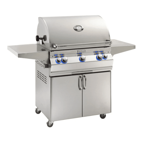 Fire Magic Aurora A660s 30-Inch Propane Gas Freestanding Grill w/ 1 Sear Burner, Backburner, Rotisserie Kit and Analog Thermometer - A660S-8LAP-61 - Fire Magic Grills