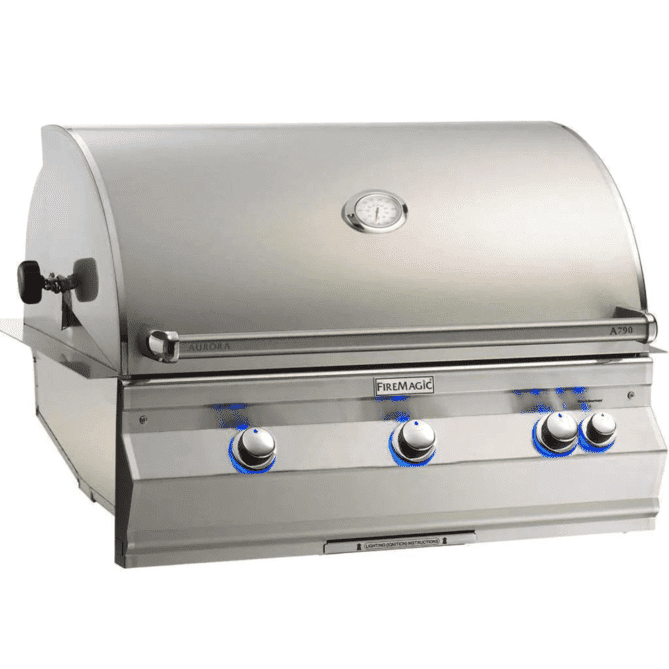 Fire Magic Aurora A790I 36-Inch Built-In Propane Gas Grill With One Infrared Burner, Rotisserie, And Analog Thermometer - A790I-8LAP