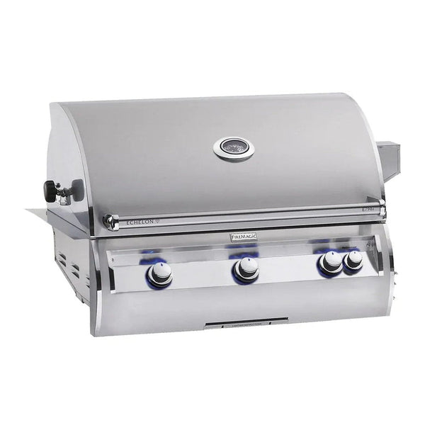 Fire Magic Echelon Diamond E790i 36" Propane Gas Built-In Grill w/ 1 Sear Burner, Backburner, Rotisserie Kit and Analog Thermometer - E790I-8LAP