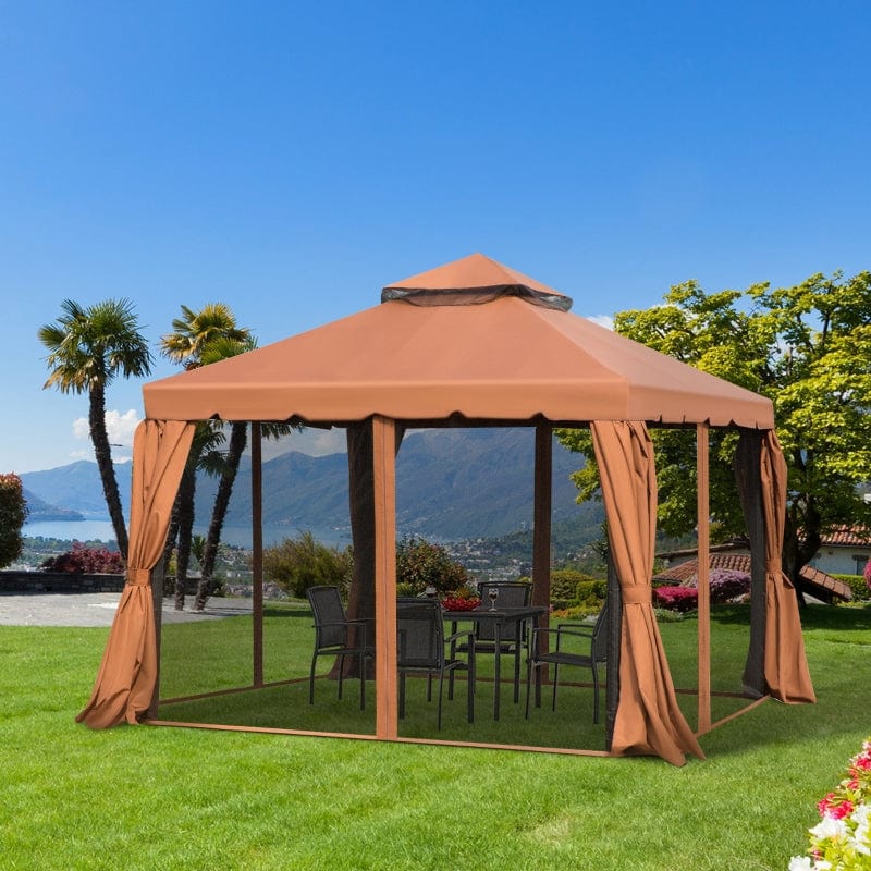 Outsunny 10' x 10' Two-Tier Outdoor Event Canopy - 84C-051BN