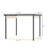 Outsunny 10' x 10' Retractable Pergola Canopy Patio Gazebo - 84C-287