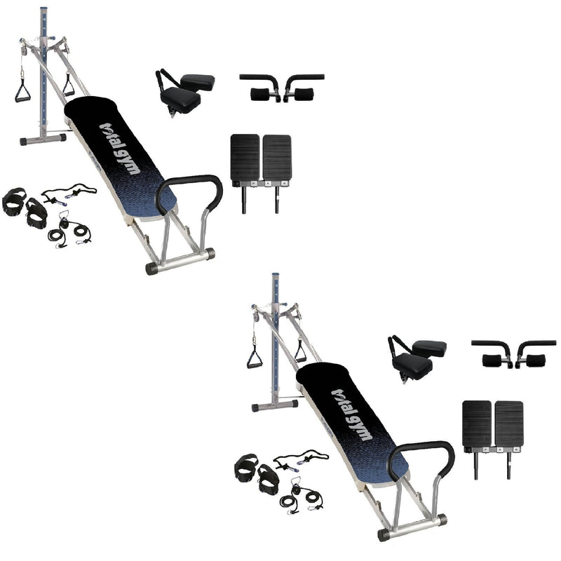 Total Gym Fitness Fusion Full Body Workout Home Exercise Machine, Grey 2 Pack - 174361