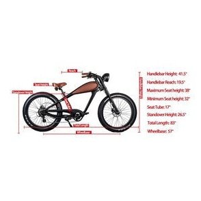 GlareWheel EB-CH 48V/17.5Ah 750W Electric Bike Fat Tire Cruiser EB-CH