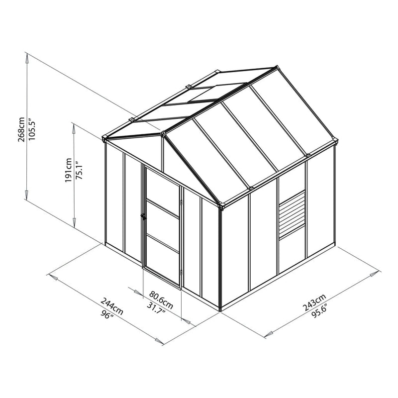 Palram - Glory 8' x 8' Greenhouse - HG5608