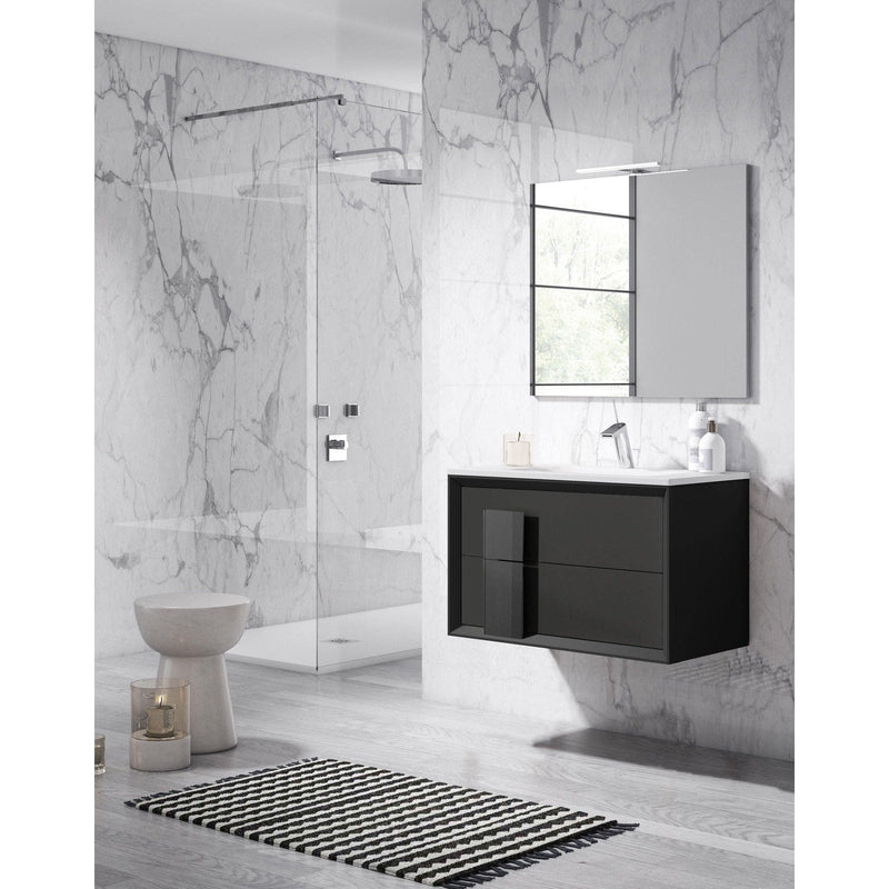 Lucena Bath Décor Cristal 32" Bathroom Vanity in White, Black, Grey, White and Black, White and Grey or Black and Grey - Backyard Provider