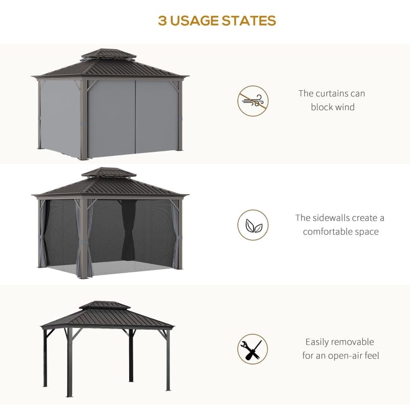 Outsunny 10x12 Hardtop Gazebo - 84C-204