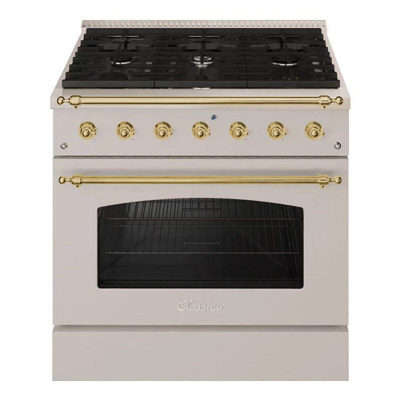 Hallman CLASSICO 36” 5.2 Cu.Ft. 6 Burner Freestanding Dual Fuel Range and Electric Oven - HCLRDF36