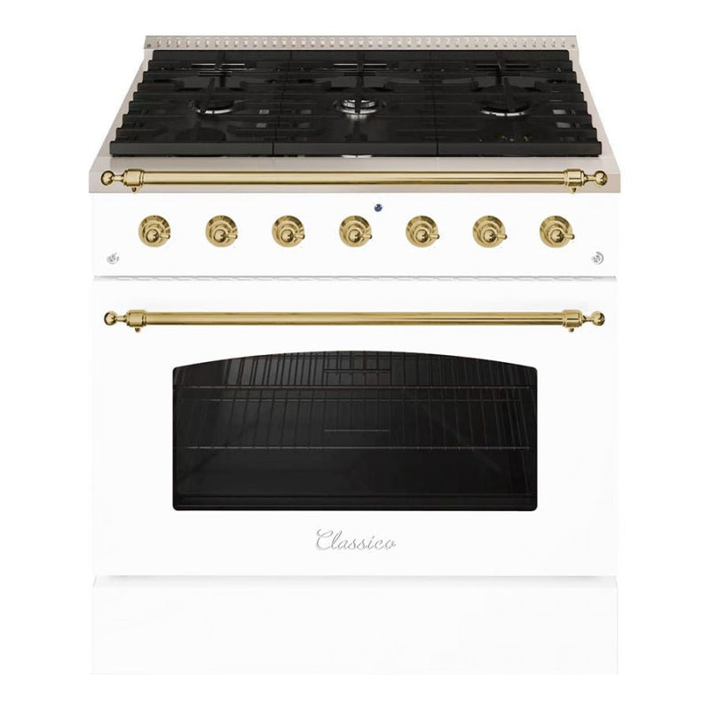 Hallman CLASSICO 36” 5.2 Cu.Ft. 6 Burner Freestanding All Gas Range and Gas Oven - HCLRG36