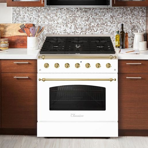 Hallman CLASSICO 36” 5.2 Cu.Ft. 6 Burner Freestanding All Gas Range and Gas Oven - HCLRG36