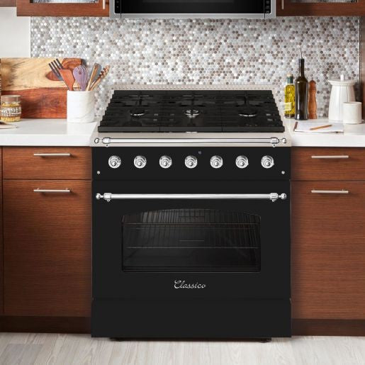 Hallman CLASSICO 36” 5.2 Cu.Ft. 6 Burner Freestanding All Gas Range and Gas Oven - HCLRG36