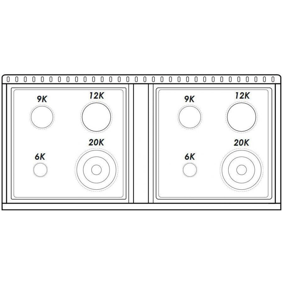 Hallman CLASSICO 48” 6.7 Cu.Ft. 8 Burner Freestanding Dual Fuel Range and Electric Oven - HCLRDF48