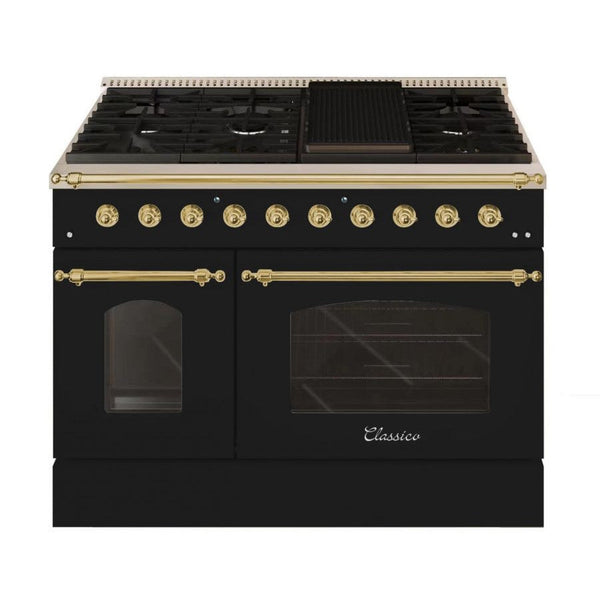 Hallman CLASSICO 48” 6.7 Cu.Ft. 8 Burner Freestanding Dual Fuel Range and Electric Oven - HCLRDF48