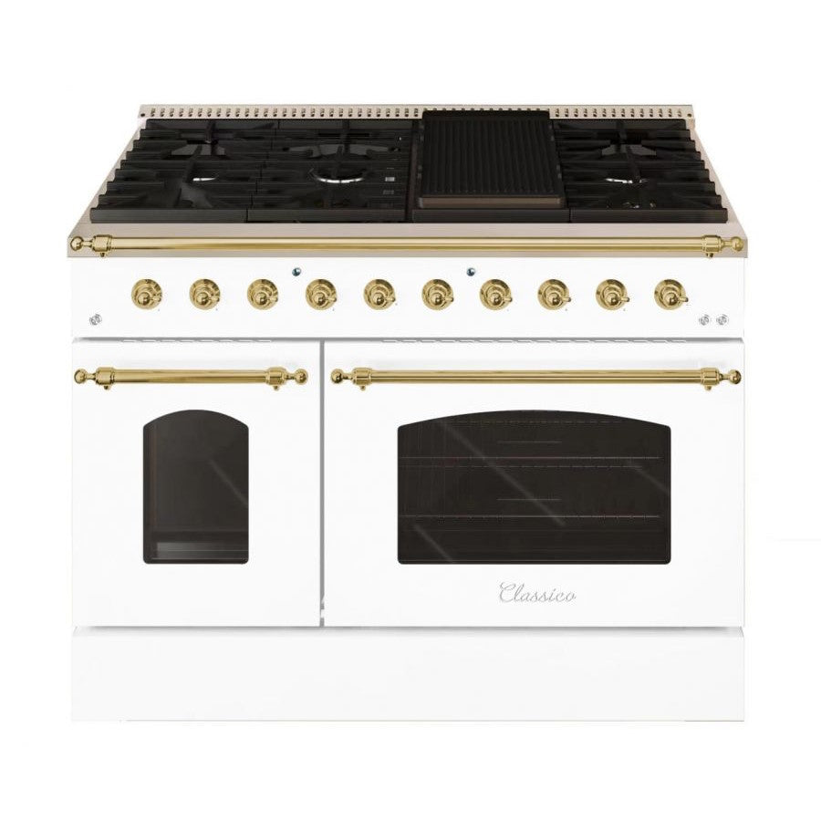 Hallman CLASSICO 48” 6.7 Cu.Ft. 8 Burner Freestanding Dual Fuel Range and Electric Oven - HCLRDF48