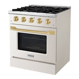 Hallman BOLD 30" 4.2 Cu.Ft. 4 Burner Freestanding Dual Fuel Range and Electric Oven - HBRDF30