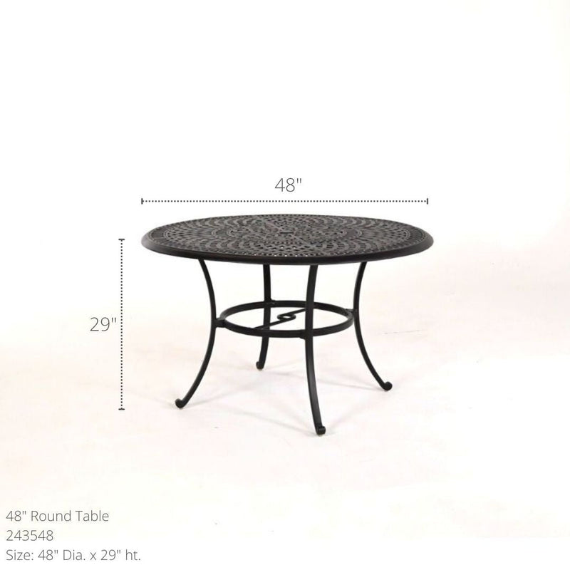 Hanamint Bella 48" Round Dining Set with Swivels 5 Piece Set - 523341-133