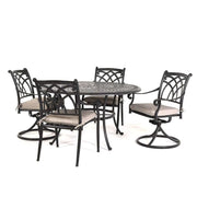 Hanamint Bella 54" Round Dining Set with Swivels 5 Piece Set - 243084-133