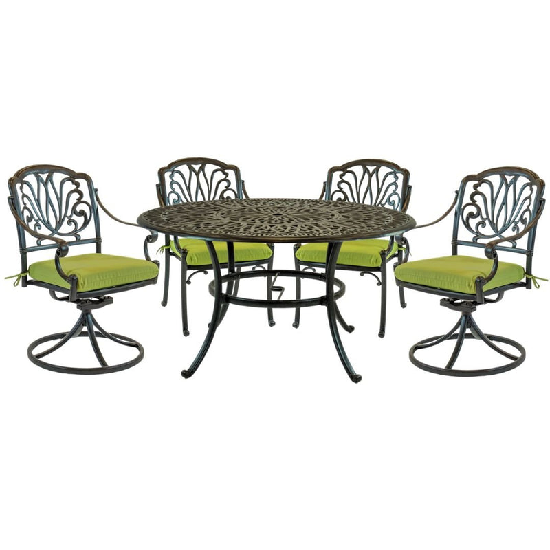 Hanamint Biscayne 48" Round Dining Set with Swivels 5 Piece Set - 27456