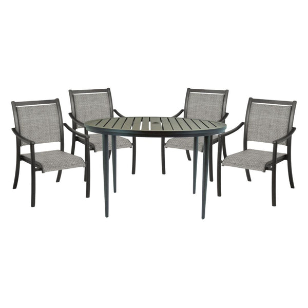 Hanamint Carlisle 48" Round Sling Dining Set 5 Piece Set - 722548-18