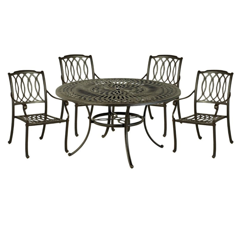 Hanamint Mayfair 54" Round Dining Set 5 Piece Set - 208141-06