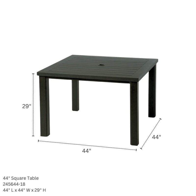 Hanamint Sherwood 44" Square Slat Table - 245644-18