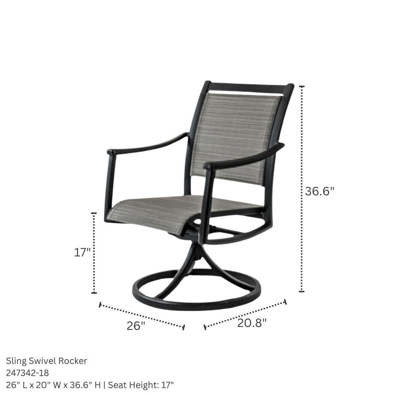 Hanamint Sherwood 44" X 84" Sling Dining Set with Bench 6 Piece Set - 64760