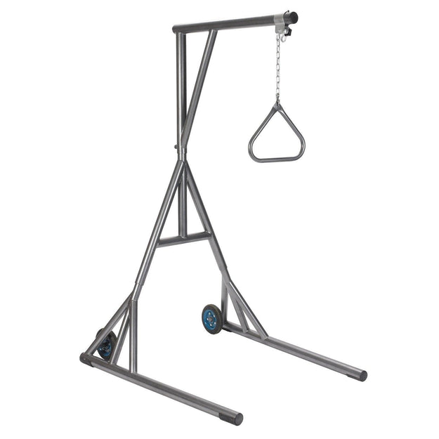 Drive Medical Heavy Duty Trapeze with Base and Wheels - Silver Vein - 13039sv